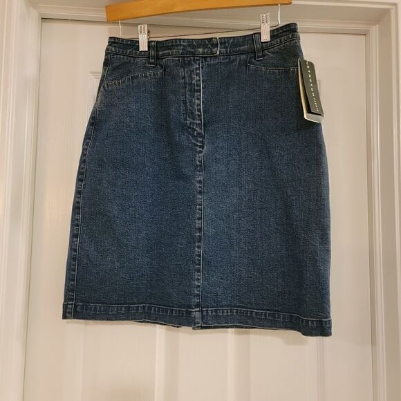 Vintage Ralph Lauren Jeans Co denim midi skirt size 10 petite NWT - Picture 1 of 5